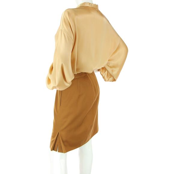 Cacharel Paris French Designer Retro Mod Minimal Career Work Office Wool Skirt - Picture 2 of 8